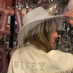 Rhinestone white cowgirl hat